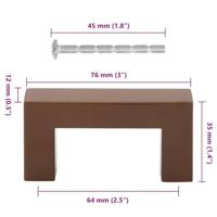 Handvatten 10 st 64 mm roestvrij staal bronskleurig - thumbnail