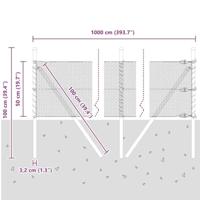 VidaXL Afrasteringspaal zilver 10 x 0,5 m (13 mm gaas) staal - thumbnail