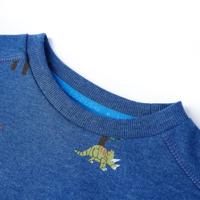 Kindertrui 104 gemleerd donkerblauw - thumbnail