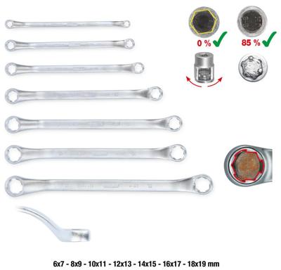 KS Tools 517.1555 517.1555 Dubbele ringsleutel Sleutelbreedte (metrisch) 6 - 19 mm
