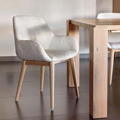 Kave Home Eetkamerstoel 'Konna' Bouclé, kleur Wit