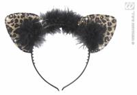 Oren luipaard met steentjes en veren - thumbnail