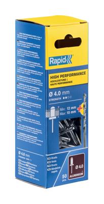 Rapid High performance blindklinknagels Ø4,0 x 18 mm, 50 stuks + boor - 5000386 - 5000386