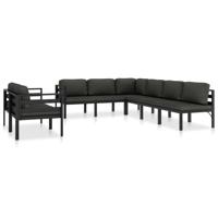 8-delige Loungeset met kussens aluminium antraciet - thumbnail