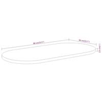 Tafelblad ovaal 80x40x2,5 cm massief acaciahout - thumbnail