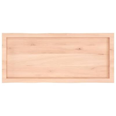 Tafelblad natuurlijke rand 100x40x(2-6) cm massief eikenhout
