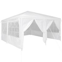 Partytent met 8 Zijwanden - Wit - 4 x 4 m - PE - thumbnail