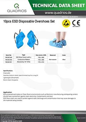 Quadrios 1903EC051 ESD-overschoen 10 stuk(s) Blauw
