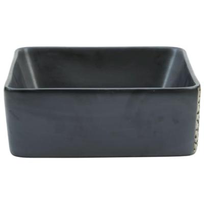 VidaXL Opzetwasbak rechthoekig 46x35,5x13 cm keramiek zwart