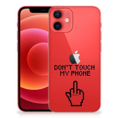 iPhone 12 Mini Silicone-hoesje Finger Don't Touch My Phone iPhone 12 Mini Silicone-hoesje Finger Don't Touch My Phone