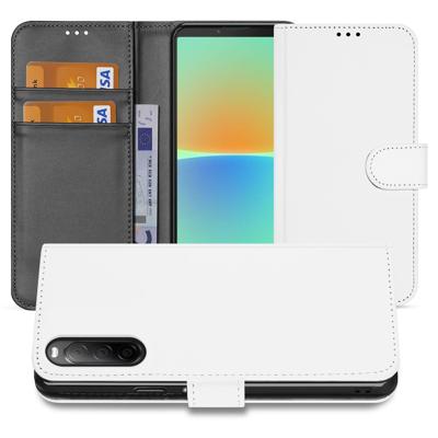 Book Case Telefoonhoesje voor de Sony Xperia 10 IV Wit met Pasjeshouder Book Case Telefoonhoesje voor de Sony Xperia 10 IV Wit met Pasjeshouder
