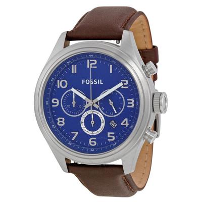 Horlogeband Fossil BQ1033 Leder Bruin 22mm