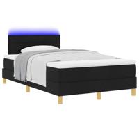 Boxspring bed met matras met hoofdeinde Zwart 120 x 200 cm Stof - thumbnail