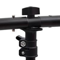 VidaXL Achtergrondstandaard t-vormig 151x60x(70-200) cm zwart - thumbnail