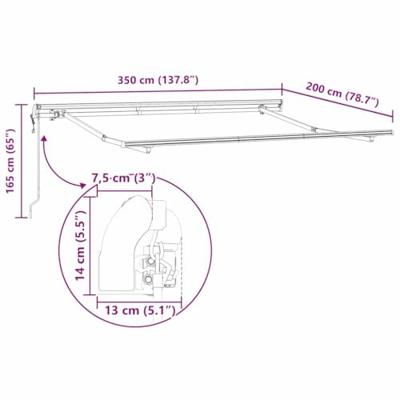 VidaXL Zijde frame wit 3,5 x 2 m metaal