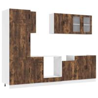 8-delige Keukenkastenset Porto bewerkt hout gerookt eiken - thumbnail