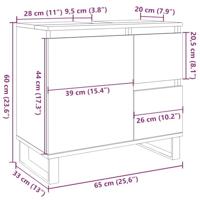 Badkamerkast 65x33x60 cm bewerkt hout betongrijs - thumbnail