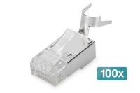 Digitus AK-219604-100 Digitus modulaire stekker voor ronde kabel, CAT 6A, afgeschermd - 100 stuks. AK-219604-100 RJ45, stekker Zilver 100 stuk(s) - thumbnail