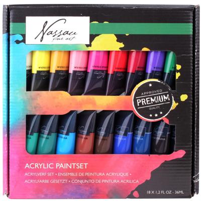 Nassau acrylverf set 18-delig