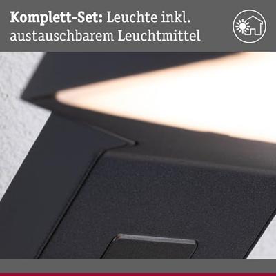 Paulmann Zerena 94826 LED-buitenlamp (wand) LED LED vast ingebouwd 10 W Antraciet