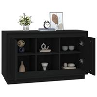 Dressoir 102x35x60 cm bewerkt hout zwart - thumbnail