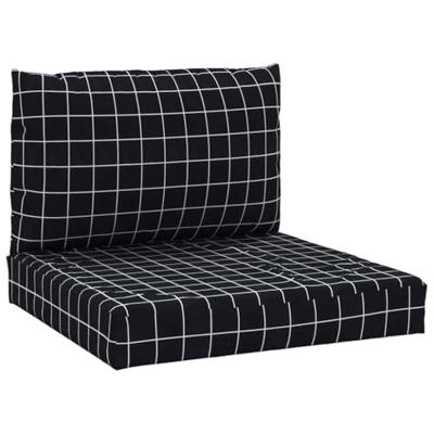 VidaXL Palletkussens 2 st ruitpatroon oxford stof zwart VidaXL Palletkussens 2 st ruitpatroon oxford stof zwart