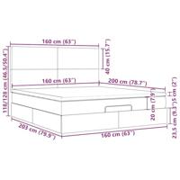 Ottoman bed met matras en LED's 160x200cm stof donkergrijs - thumbnail