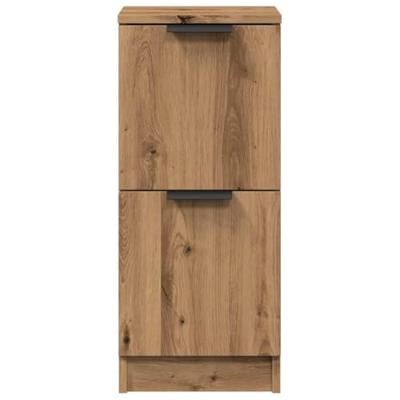 Dressoirs 2 st 30x30x70 cm bewerkt hout artisanaal eikenkleur