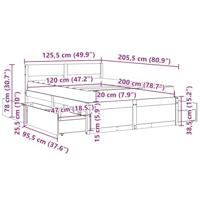 Bed met lades en matras massief grenenhout wit 120x200 cm - thumbnail