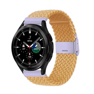 Braided nylon bandje - Geel - Samsung Galaxy Watch 4 Classic - 42mm / 46mm - thumbnail