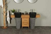 Badmöbel Tambora mit Terrazzo Waschsäulen Schwarz - thumbnail