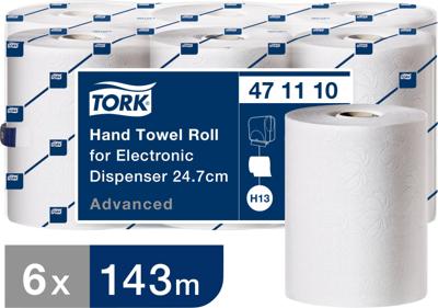 Tork handdoekrol enMotion, 2-laags, 715 vellen, voor dispenser 24,7 cm, pak van 6 rollen
