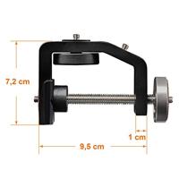Walimex pro KX-20 Statief klem - klemstatief, flitsklem, aluminium, met uittrekbare middenkolom 12,5-20 cm, voor camera, ledverlichting, houder voor statief, buis, plaat, tafel - thumbnail