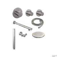 Brauer Brushed Edition Thermostatische Regendoucheset Inbouw - Hoofddouche 20 cm - Rechte Wandarm - Handdouche Staaf - Doucheslang - Wandaansluitbocht - Rvs - thumbnail