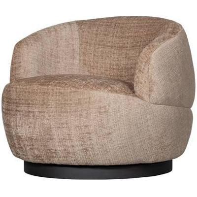WOOOD Draaifauteuil 'Woolly' Chenille, kleur Zand