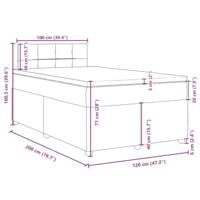 Boxspring met matras stof taupe 120x200 cm - thumbnail