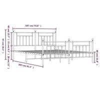 Bedframe met hoofd- en voeteneinde metaal wit 180x200 cm - thumbnail