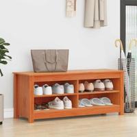 VidaXL Opslagbank wasbruin 110 x 38 x 45,5 cm massief grenenhout - thumbnail