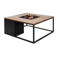 Cosiloft vuurtafel 100 x 100 cm. black - teak - thumbnail