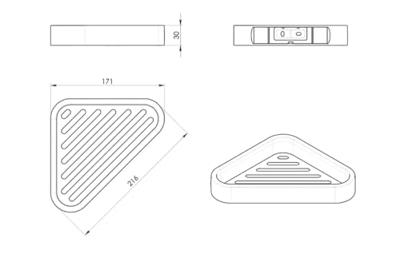 Hoek Planchet Sapho Smart 17x17x3 cm Chroom Sapho