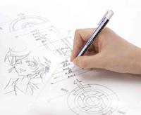 Tombow gum pen MONO zero, met rechthoekige punt, navulbaar, zwart lichaam - thumbnail