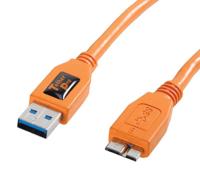 Tethertools TetherPro USB-C 3.0 to Micro-USB, 15' (4.6m), High-Visibility Orange - thumbnail