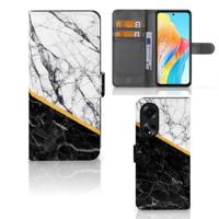 OPPO A98 5G | Bookcase | Marmer Wit Zwart - Origineel Cadeau Man - thumbnail