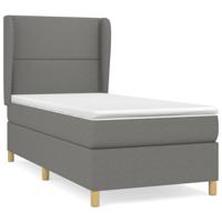 Boxspring met matras stof donkergrijs 100x200 cm - thumbnail