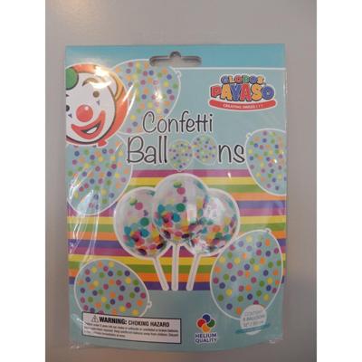 Globos Confetti ballonnen 30cm 6 stuks in zakje