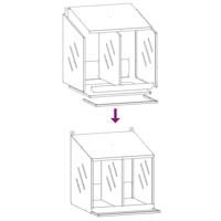 Kippennestkastje met 2 vakken olijfgroen metaal - thumbnail