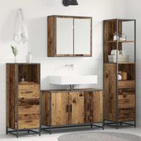 Badkamermeubelset 4 pcs Oud hout 90 x 33 x 60 cm Bewerkt hout - thumbnail