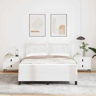 Bedframe met matras met matras Wit 140 x 200 cm Kunstleer