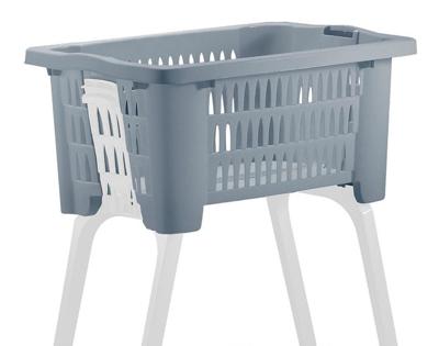 Wasmand op poten grijs 38 liter 39 x 59 x 29 cm kunststof