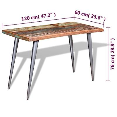 Eettafel 120x60x76 cm massief gerecycled hout